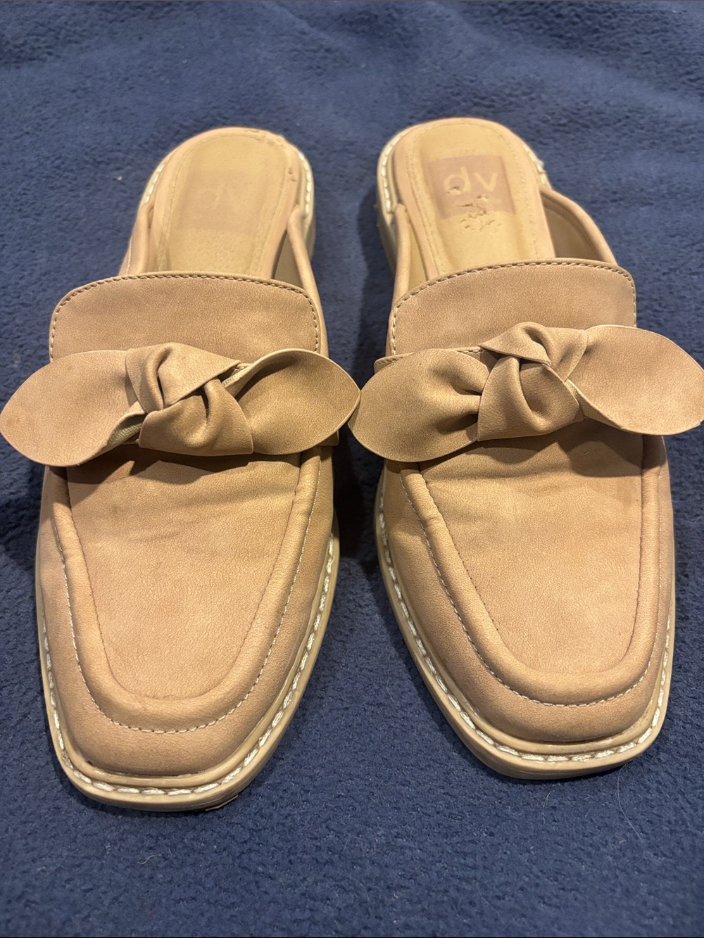 DV by Dolce Vita Women's Knot-Detail Slip-On Loafers in Tan